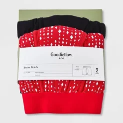 Men's Diamond Print Boxer Briefs 2pk - Goodfellow & Co™ Red