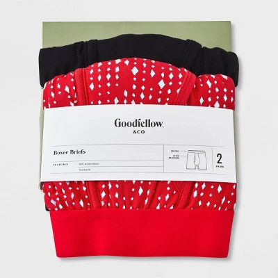 Men's Diamond Print Boxer Briefs 2pk - Goodfellow & Co™ Red 3 Men's Diamond Print Boxer Briefs 2pk - Goodfellow & Co™ Red