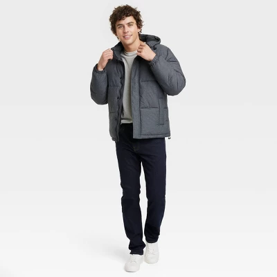 Men's Solid Midweight Puffer Jacket - Goodfellow & Co™ Heathered Gray 4 Men's Solid Midweight Puffer Jacket - Goodfellow & Co™ Heathered Gray - Image 2