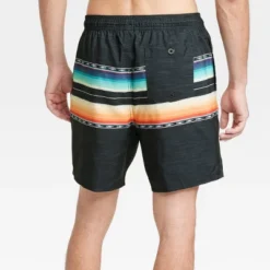 Men's 7" Ibiza Sunset Swim Shorts - Goodfellow & Co™ Black