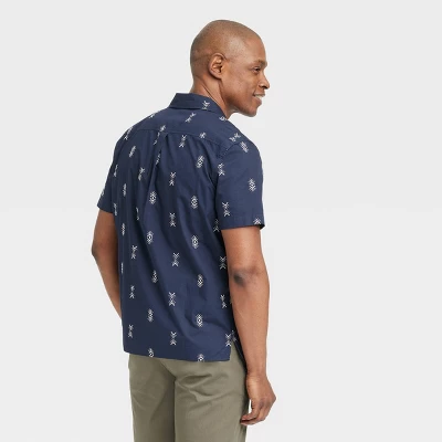 Men's Casual Fit Short Sleeve Embroidery Button-Down Shirt - Goodfellow & Co™ 3 Men's Casual Fit Short Sleeve Embroidery Button-Down Shirt - Goodfellow & Co™