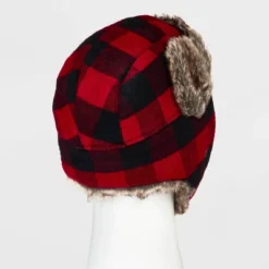 Men's Plaid Faux Fur Trapper Hat - Goodfellow & Co™ Red -Men Fashion GUEST 2935de3c f7e9 420c a465 f993b2e4f37d