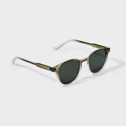 Men's Plastic Round Sunglasses - Goodfellow & Co™ Sage : Maximum UV Protection, Impact-Resistant, Recycled Material