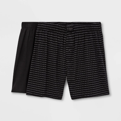 Men's Striped 2pk Knit Boxer - Goodfellow & Co™ Black 4 Men's Striped 2pk Knit Boxer - Goodfellow & Co™ Black - Image 2