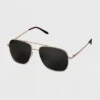 Men's Aviator Metal Sunglasses - Goodfellow & Co™ Gold: Spring-Hinged, Full Rim, UV Protection 2 Men's Aviator Metal Sunglasses - Goodfellow & Co™ Gold: Spring-Hinged, Full Rim, UV Protection -Men Fashion GUEST 39ea44bd 1747 49d5 8b4d e86341c0ea55