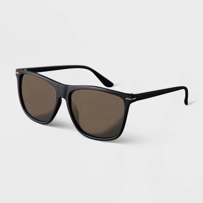 Men's Plastic Oversized Rectangle Sunglasses - Goodfellow & Co™ Black: UV Protection, Recycled Frame 3 Men's Plastic Oversized Rectangle Sunglasses - Goodfellow & Co™ Black: UV Protection, Recycled Frame
