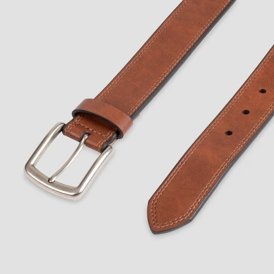Men's Big & Tall Double Stitch Belt - Goodfellow & Co™ Tan 5 Men's Big & Tall Double Stitch Belt - Goodfellow & Co™ Tan - Image 3