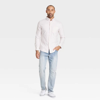 Men's Long Sleeve Poplin Shirt - Goodfellow & Co™ Pink 4 Men's Long Sleeve Poplin Shirt - Goodfellow & Co™ Pink - Image 2