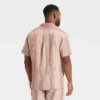 Men's Striped Linen-Blend Camp Shirt - Goodfellow & Co™ Beige/Pink 2 Men's Striped Linen-Blend Camp Shirt - Goodfellow & Co™ Beige/Pink -Men Fashion GUEST 55385eb4 6f76 464e ae20 3cc200dae032