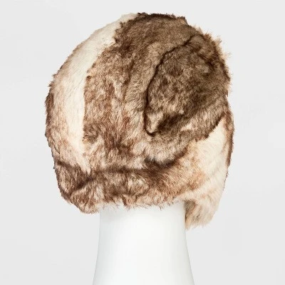 Men's All Over Faux Fur Trapper Hat - Goodfellow & Co™ Cream/Brown 3 Men's All Over Faux Fur Trapper Hat - Goodfellow & Co™ Cream/Brown