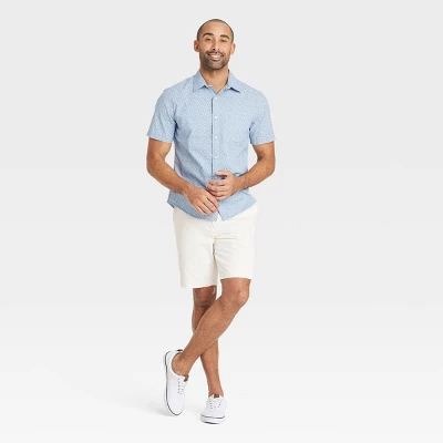 Men's Short Sleeve Poplin Shirt - Goodfellow & Co™ Aqua Blue 4 Men's Short Sleeve Poplin Shirt - Goodfellow & Co™ Aqua Blue - Image 2