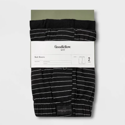 Men's Striped 2pk Knit Boxer - Goodfellow & Co™ Black 3 Men's Striped 2pk Knit Boxer - Goodfellow & Co™ Black