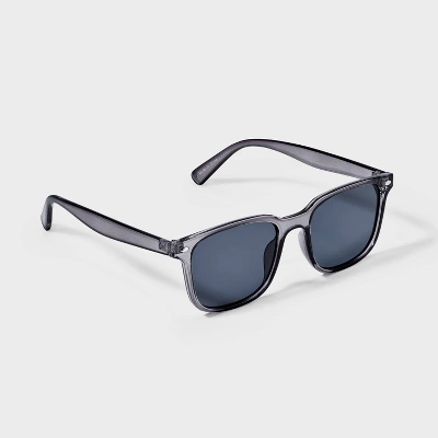 Men's Plastic Crystal Square Sunglasses - Goodfellow & Co™ Gray: Impact-Resistant, UV Protection 3 Men's Plastic Crystal Square Sunglasses - Goodfellow & Co™ Gray: Impact-Resistant, UV Protection