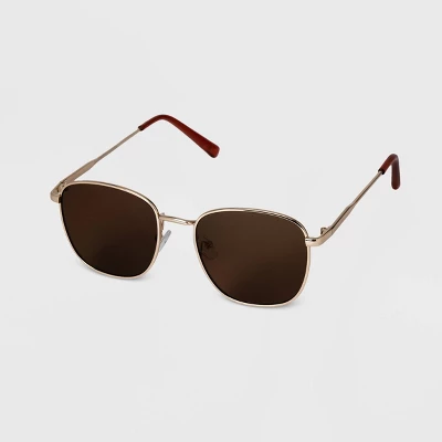Men's Rectangle Square Metal Sunglasses - Goodfellow & Co™ Gold 3 Men's Rectangle Square Metal Sunglasses - Goodfellow & Co™ Gold