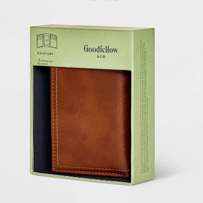 Men's RFID Trifold Wallet - Goodfellow & Co™ Brown 3 Men's RFID Trifold Wallet - Goodfellow & Co™ Brown