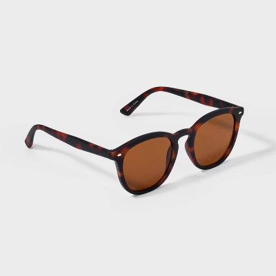 Men's Plastic Round Tortoise Shell Sunglasses - Goodfellow & Co™ Assorted Browns: UV Protection, Impact-Resistant 3 Men's Plastic Round Tortoise Shell Sunglasses - Goodfellow & Co™ Assorted Browns: UV Protection, Impact-Resistant