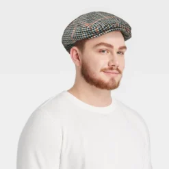 Men's Houndstooth Ivy Beret - Goodfellow & Co™ Red/Black/Blue