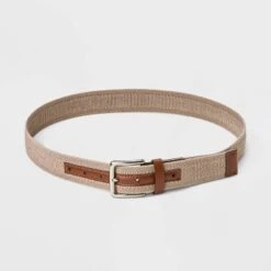 Men's Solid Stretch Belt - Goodfellow & Co™ Khaki
