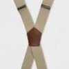 Men's Solid Suspender - Goodfellow & Co™ Brown/Khaki One Size