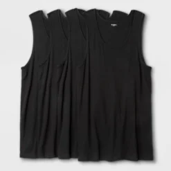 Men's Big & Tall 4pk Tank Top - Goodfellow & Co™ Black