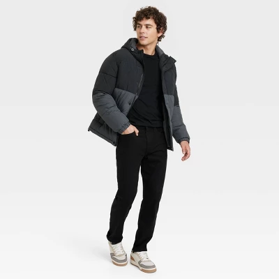 Men's Solid Midweight Puffer Jacket - Goodfellow & Co™ Black 4 Men's Solid Midweight Puffer Jacket - Goodfellow & Co™ Black - Image 2