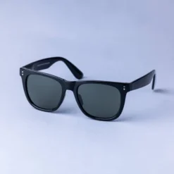 Men's Square Surf Plastic Sunglasses - Goodfellow & Co™ Black: UV Protection, Recycled Frame