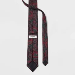 Men's Paisley Print Neck Tie - Goodfellow & Co™ Burgundy One Size