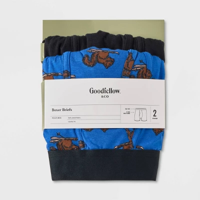 Men's Squirrel Boxer Briefs 2pk - Goodfellow & Co™ Blue 3 Men's Squirrel Boxer Briefs 2pk - Goodfellow & Co™ Blue