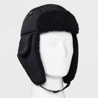 Men's Non-Quilting Faux Shearling Trapper Hat - Goodfellow & Co™ Black 5 Men's Non-Quilting Faux Shearling Trapper Hat - Goodfellow & Co™ Black - Image 3