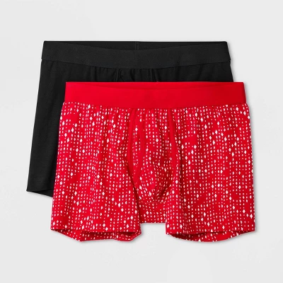 Men's Diamond Print Boxer Briefs 2pk - Goodfellow & Co™ Red 6 Men's Diamond Print Boxer Briefs 2pk - Goodfellow & Co™ Red - Image 4