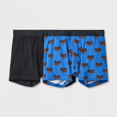 Men's Squirrel Boxer Briefs 2pk - Goodfellow & Co™ Blue 4 Men's Squirrel Boxer Briefs 2pk - Goodfellow & Co™ Blue - Image 2