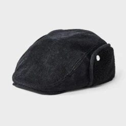 Men's Corduroy Ivy Beret With Ear Flap - Goodfellow & Co™ Black -Men Fashion GUEST b8a8ada8 bf3b 40a1 991a 5b2b457dafbe