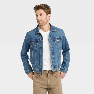 Men's Midwash Denim Trucker Jacket - Goodfellow & Co™ Blue 5 Men's Midwash Denim Trucker Jacket - Goodfellow & Co™ Blue - Image 3