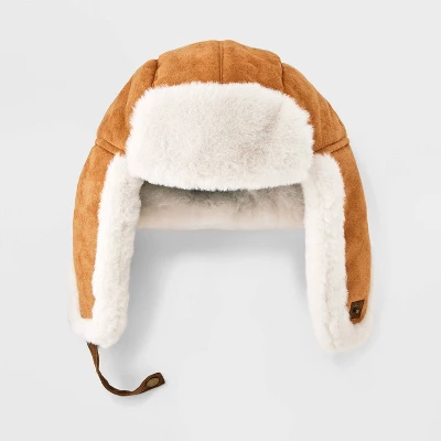 Men's Polyester Faux Suede Faux Fur Trapper Hat - Goodfellow & Co™ Tan 4 Men's Polyester Faux Suede Faux Fur Trapper Hat - Goodfellow & Co™ Tan - Image 2