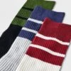 Men's Striped Ribbed Crew Socks 3pk - Goodfellow & Co™ Blue/Green/Red 6-12 -Men Fashion GUEST c4131c98 3581 4e88 bbf9 f52f22a56326