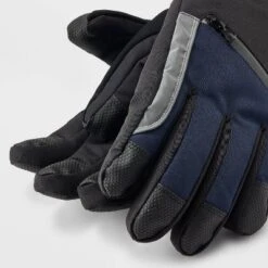 Men's Patchwork Zip Pocket Ski Gloves - Goodfellow & Co™ Navy Blue