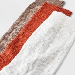 Men's Heel Toe Patch Crew Socks 3pk - Goodfellow & Co™ Tan/Orange/Cream 6-12