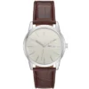 Men's Classic Day/Date Strap Watch - Goodfellow & Co™ Silver/Brown -Men Fashion GUEST df70b460 be56 4964 865b d471ba679359