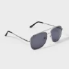Men's Aviator Metal Sunglasses - Goodfellow & Co™ Silver: Impact-Resistant, Maximum UV Protection -Men Fashion GUEST ee4d8030 78ca 4545 a419 ec1066a4c623
