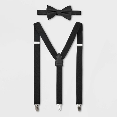 Men's Herringbone Bow Tie Suspender Set 2pc - Goodfellow & Co™ Black One Size Fits Most 3 Men's Herringbone Bow Tie Suspender Set 2pc - Goodfellow & Co™ Black One Size Fits Most