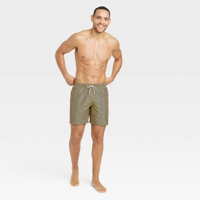 Men's 7" Geometric Print Swim Shorts - Goodfellow & Co™ Gold 4 Men's 7" Geometric Print Swim Shorts - Goodfellow & Co™ Gold - Image 2