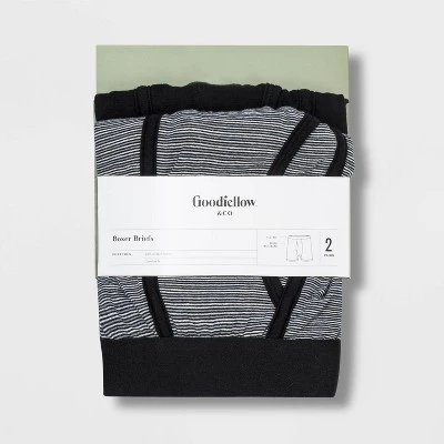 Men's Striped 2pk Boxer Briefs - Goodfellow & Co™ Black/Gray 3 Men's Striped 2pk Boxer Briefs - Goodfellow & Co™ Black/Gray