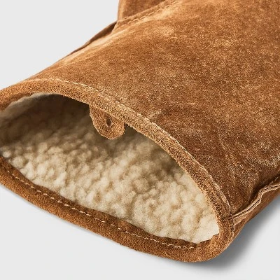 Men's Faux Shearling Lined Pig Suede Gloves - Goodfellow & Co™ Brown 4 Men's Faux Shearling Lined Pig Suede Gloves - Goodfellow & Co™ Brown - Image 2