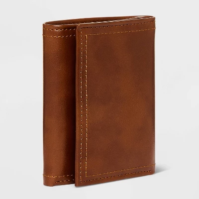 Men's RFID Trifold Wallet - Goodfellow & Co™ Brown 4 Men's RFID Trifold Wallet - Goodfellow & Co™ Brown - Image 2