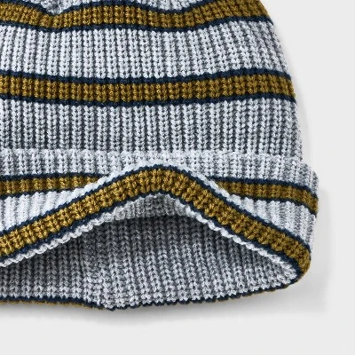 Men's Retro Striped Beanie - Goodfellow & Co™ Gray 5 Men's Retro Striped Beanie - Goodfellow & Co™ Gray - Image 3