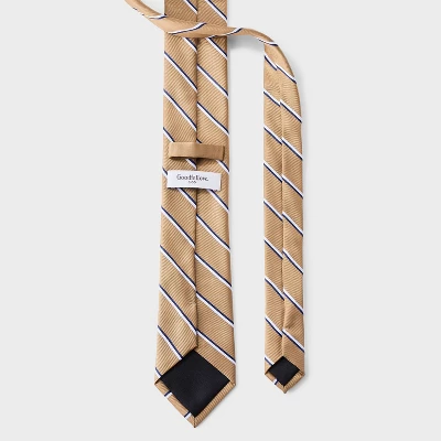 Men's Striped Neck Tie - Goodfellow & Co™ Khaki & White 3 Men's Striped Neck Tie - Goodfellow & Co™ Khaki & White
